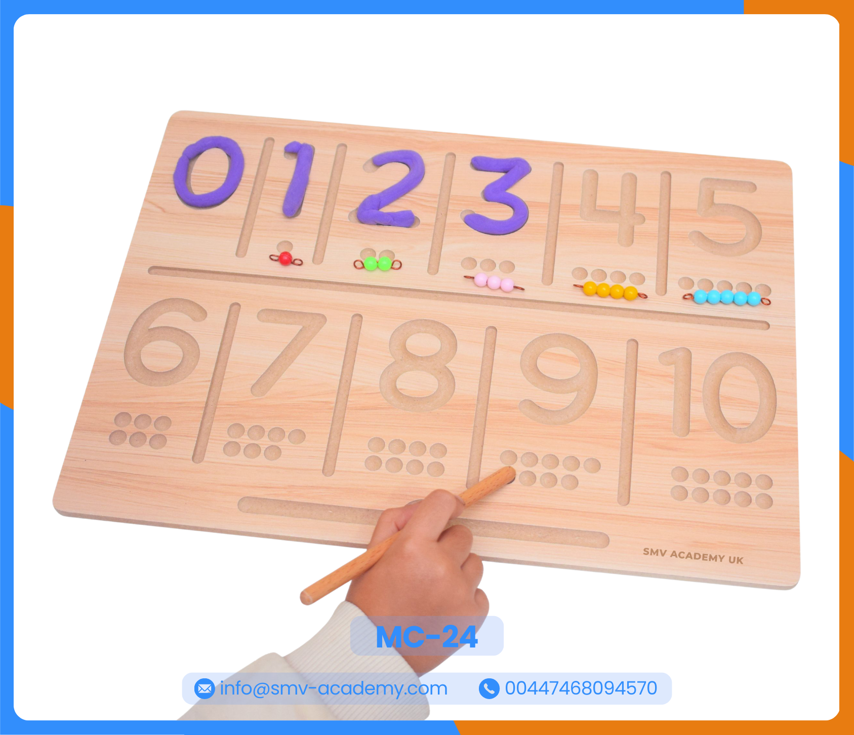لوحة تتبع الأرقام الإنجليزية - English Numbers Tracing Board